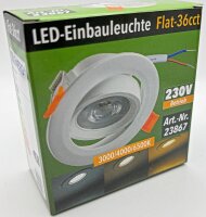 LED-Einbauleuchte "Flat-36 CCT" - 5W, 3000/4000/6500K, schwenkbar