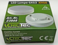 LED Leuchtmittel GX53 "XH 50" warmwei&szlig; - 5W, 431lm, &Oslash;75x25mm, 120&deg;, 3000k