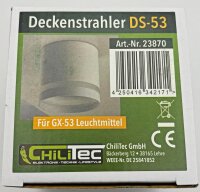 Deckenleuchte "DS-53" Aufbau - f&uuml;r GX53 Leuchtmittel, Wei&szlig; matt
