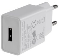 Stecker-Netzteil mit USB "CTN-0510" - Ein 110-240V~, Aus 5V=, 1A, 5W, wei&szlig;