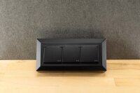 3-fach Steckdosenblock, schwarz - 250V~/ 16A, Aufbaumontage mit Klappen