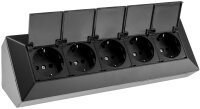 5-fach Steckdosenblock, schwarz - 250V~/ 16A,...