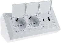 2-fach Steckdosenblock, USB-A+C, wei&szlig; - 250V~/ 16A,...