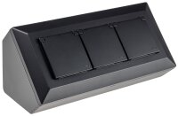 2-fach Steckdosenblock, USB-A+C, schwarz - 250V~/ 16A,...