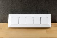 4-fach Steckdosenblock, USB-A+C, wei&szlig; - 250V~/ 16A, USB 3,1A, PD, mit Klappen