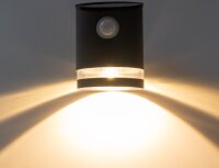 LED Solar Wandleuchte "SWL 119-A" - PIR Bewegungsmelder, IP44, anthrazit