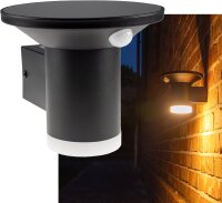 LED Solar Wandleuchte "SWL-AS500" - IP44, warmwei&szlig; 3000K, PIR Sensor