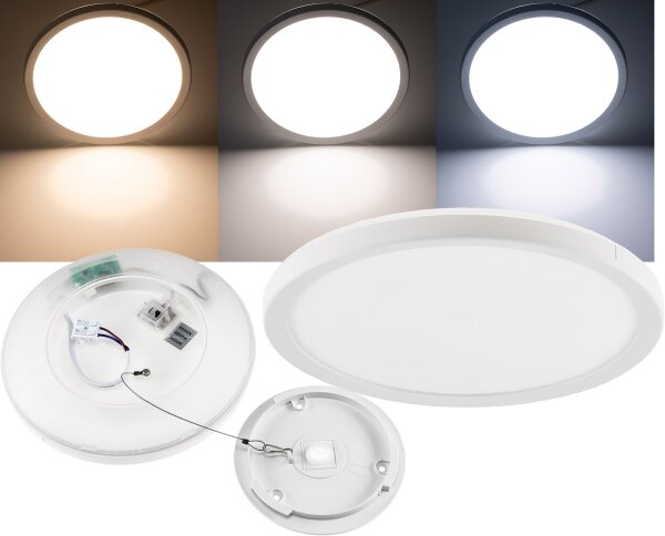 LED Deckenleuchte "Santano FR-22 CCT" - IP54, &Oslash; 22,5cm, 12W,  CCT 3000-6000K