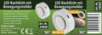 LED Nachtlicht mit Bewegungsmelder - Akku, D&auml;mmerungssensor, 2700k