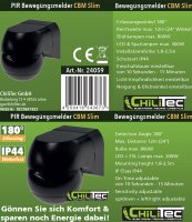 Aufputz Bewegungsmelder "CBM-SL black" - 180&deg;, LED geeignet, IP44, 1-800W,