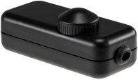 Schnurdimmer f&uuml;r LEDs, 3-150Watt - 230V, Drehregler mit Ein & Aus, schwarz