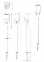 Solar LED-Fackel CT-BELO 64 - IP65, mit Erdspie&szlig; max. 64,5cm