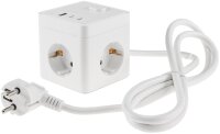Steckdosen-W&uuml;rfel mit USB-Ladebuchsen - USB-A...