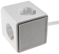 Steckdosen-W&uuml;rfel mit USB-Ladebuchsen - USB-A /USB-C,3-fach, 1,5m Kabel, wei&szlig;