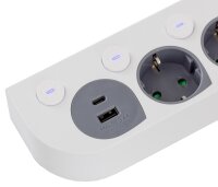 4-fach Steckdosenleiste mit Schalter - USB-A / C,...