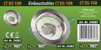 Einbaustrahler "CT-DS108" &Oslash;108mm - GX53 Fassung, 230V, Aluminium geb&uuml;rstet