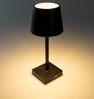 LED Akku Tischleuchte 26cm, dimmbar - USB-C, 160Lumen, 1200mAh, 3000k, schwarz