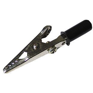 Krokodilklemme McPower, 55mm, schwarz, 1 Griff isoliert, Metall