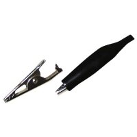 Krokodilklemme, 33 mm, schwarz, Aufschub-Isolierung