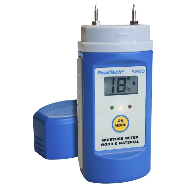 Holz- und Materialfeuchtemessger&auml;t PeakTech P5200, mit 2- Pin Einstechsensor