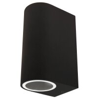 Wandleuchte McShine Oval-A schwarz, IP44, 2x GU10,...