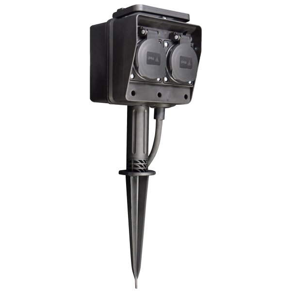 Gartensteckdose McPower, 4-fach, IP44, mit Erdpie&szlig;, 3m Kabel
