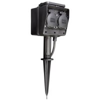 Gartensteckdose McPower, 4-fach, IP44, mit Erdpie&szlig;,...