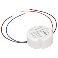 LED-Trafo McShine, 0,5-12W, Ein 220-240V, 12V= Konstantspannung, rund