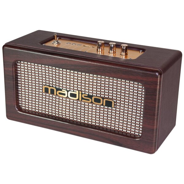 tragbarer Nostalgie Lautsprecher MADISON FREESOUND-VINTAGE-WD Bluetooth, Akku