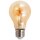 LED Filament Gl&uuml;hlampe McShine Retro E27, 2W, 160lm, warmwei&szlig;, goldenes Glas