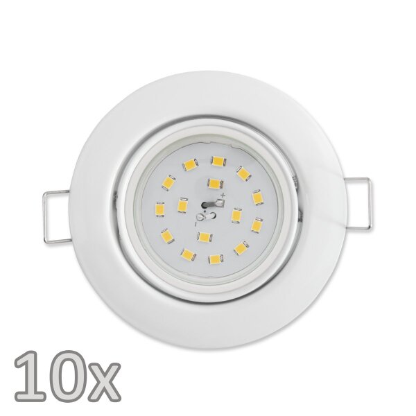 Einbauleuchten-Set McShine 10xRahmen, 10xLED-Modul, 5W, 440lm, 230V, wei&szlig;