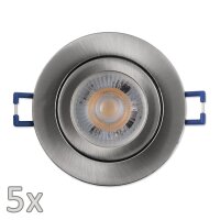 Einbauleuchten-Set McShine, 5xRahmen, 5xLED-Modul, 5W,...