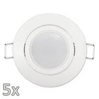 Einbauleuchten-Set McShine, 5xRahmen, 5xLED-Modul, 5W,...
