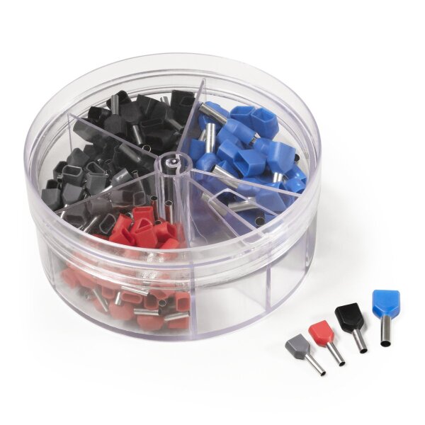 Aderendh&uuml;lsen-Sortiment McPower, Twin, isoliert, 0,75 - 2,5 mm&sup2;, 200 St&uuml;ck