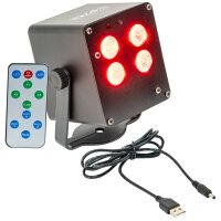 LED-Wash-Effekt IBIZA TINYLED-RGB-WASH, akkubetrieben, 4x 3W RGB LED