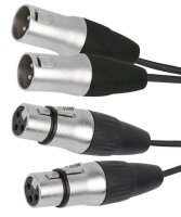 Hochwertiges Verbindungskabel BST XLRM-XLRF-1.5X2 1m, 2x...