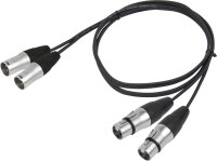 Hochwertiges Verbindungskabel BST XLRM-XLRF-1.5X2 1m, 2x...