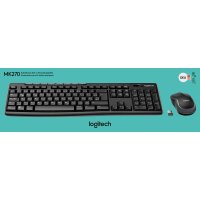 Tastatur/Maus-Set Logitech MK270, 1000dpi, schwarz, kabellos