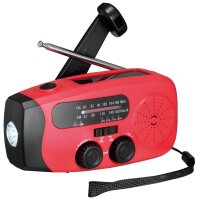Notfall-Solarradio NFS-2005 Kurbel, Akku, USB, Taschenlampe, Powerbank