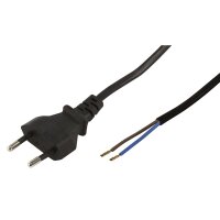 Euro-Netzkabel McPower mit blanken Enden L&auml;nge 1,5m,...