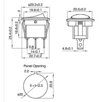 Kfz-Schalter McPower, rote LED, 12V/16A, 3-polig,...