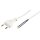 Euro-Netzkabel McPower mit blanken Enden L&auml;nge 5,0m, 2x0,75 mm&sup2;, wei&szlig;