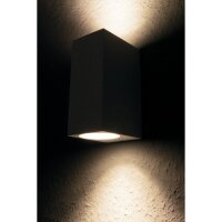 Wandleuchte McShine Square-W wei&szlig;, IP44, 2x GU10, Aluminium Geh&auml;use