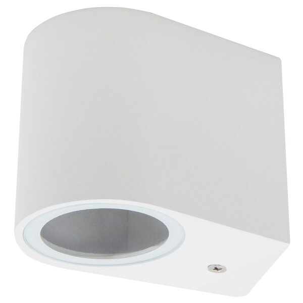 Wandleuchte McShine Oval-W wei&szlig;, IP44, 1x GU10, Aluminium Geh&auml;use