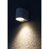 Wandleuchte McShine Oval-W wei&szlig;, IP44, 1x GU10, Aluminium Geh&auml;use