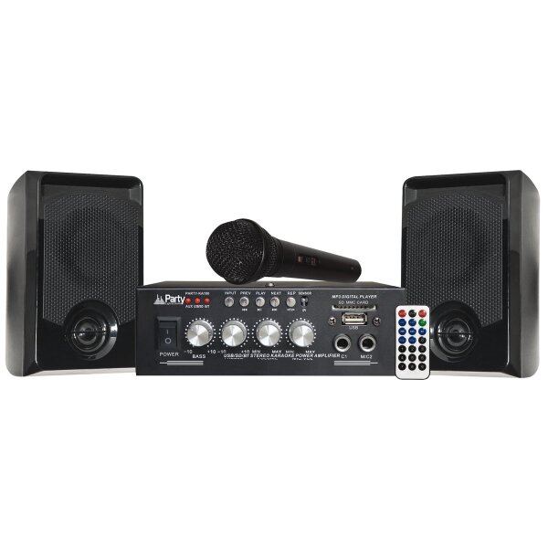 Karaoke-Set PARTY KA100 USB/SD, Bluetooth, inkl. Mikrofon und Boxen