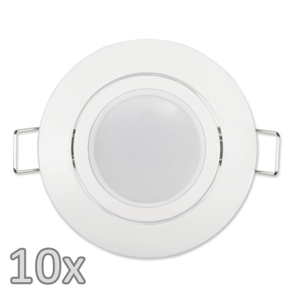 Einbauleuchten-Set McShine, 10xRahmen, 10xLED-Modul, 5W, 440lm, 230V, wei&szlig;