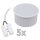 Einbauleuchten-Set McShine, 5xRahmen, 5xLED-Modul, 3W, 265lm, 230V, wei&szlig;, IP44