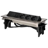 Versenkbare Tischsteckdose, 3x Schuko, 2xUSB, inkl. 1,8m...