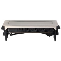 Versenkbare Tischsteckdose, 3x Schuko, 2xUSB, inkl. 1,8m...